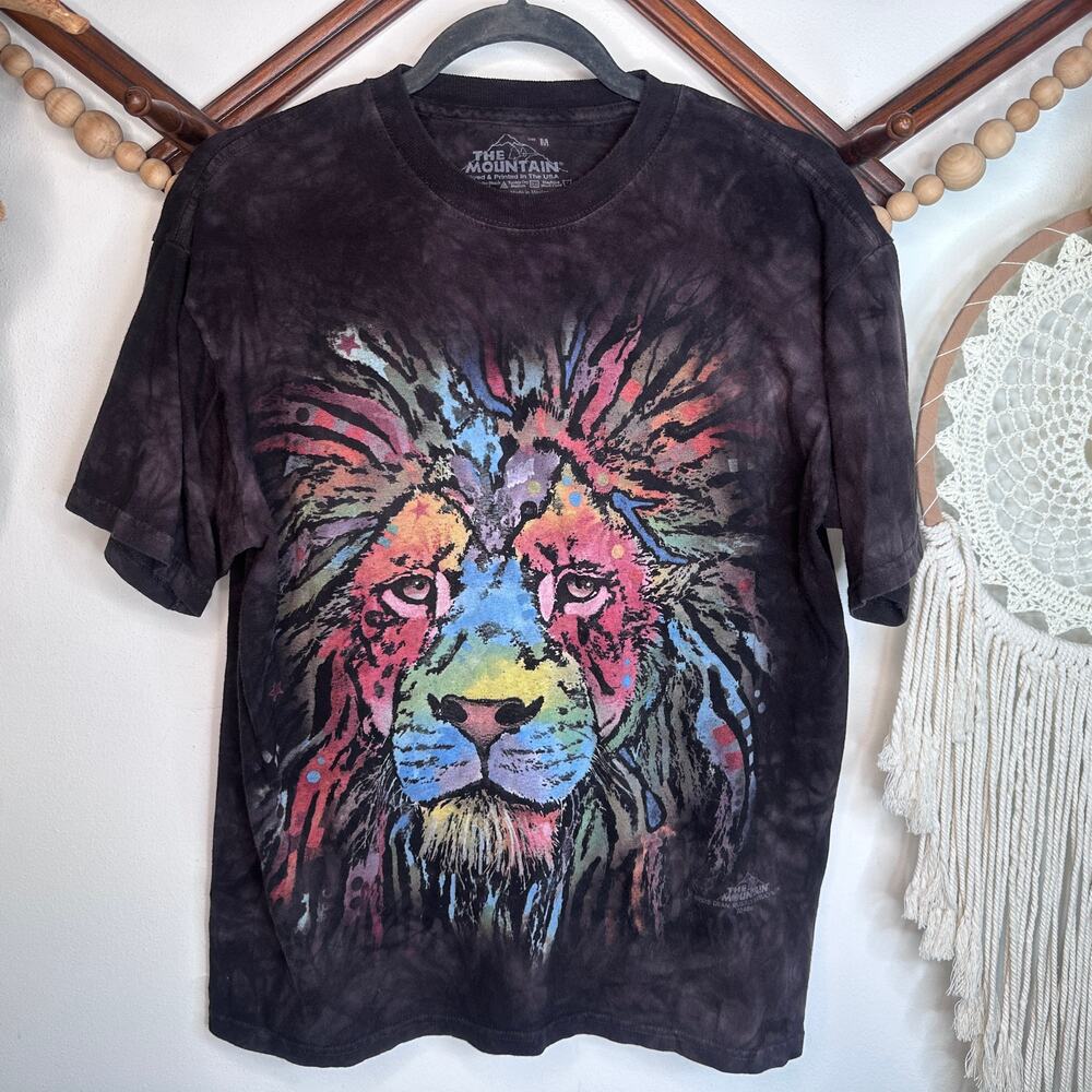 The Mountain Colorful Lion Tie Dye T